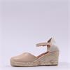 Wonders Ena Covered Espadrille Wedge - Beige Leather